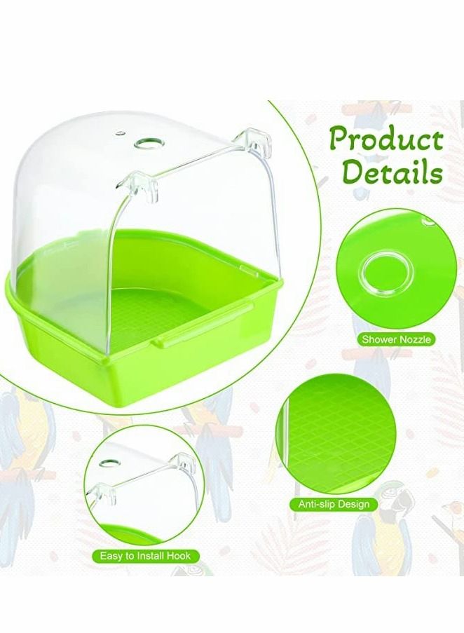 Bird Bath Box2 Pcs Caged Parrot Bathing Tub Parakeet Birdcage Accessory Supplies Bathroom - Image 5