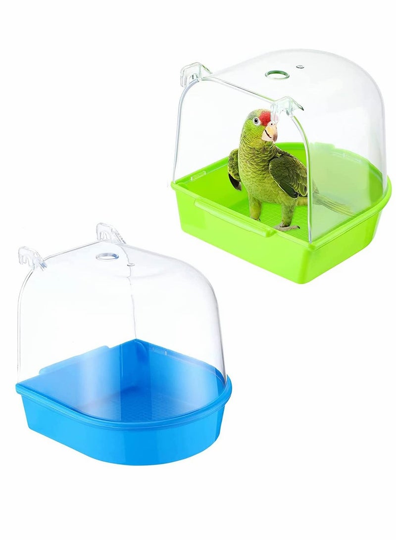 Bird Bath Box2 Pcs Caged Parrot Bathing Tub Parakeet Birdcage Accessory Supplies Bathroom - Image 1