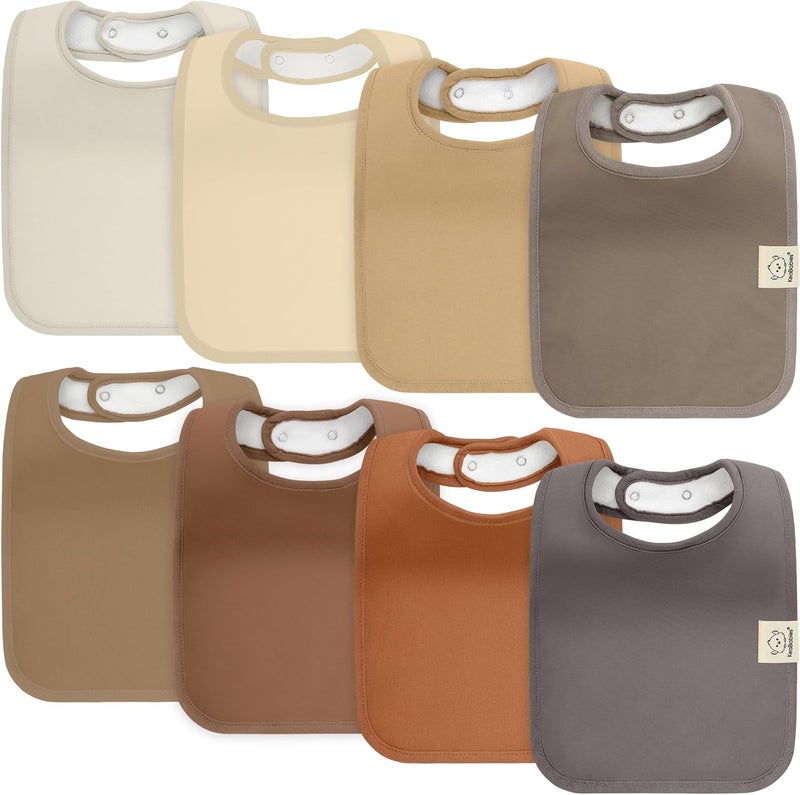 8-Pack Organic Baby Bibs - Super Absorbent Drooling Teething Bibs for Infants and Toddlers - Image 1