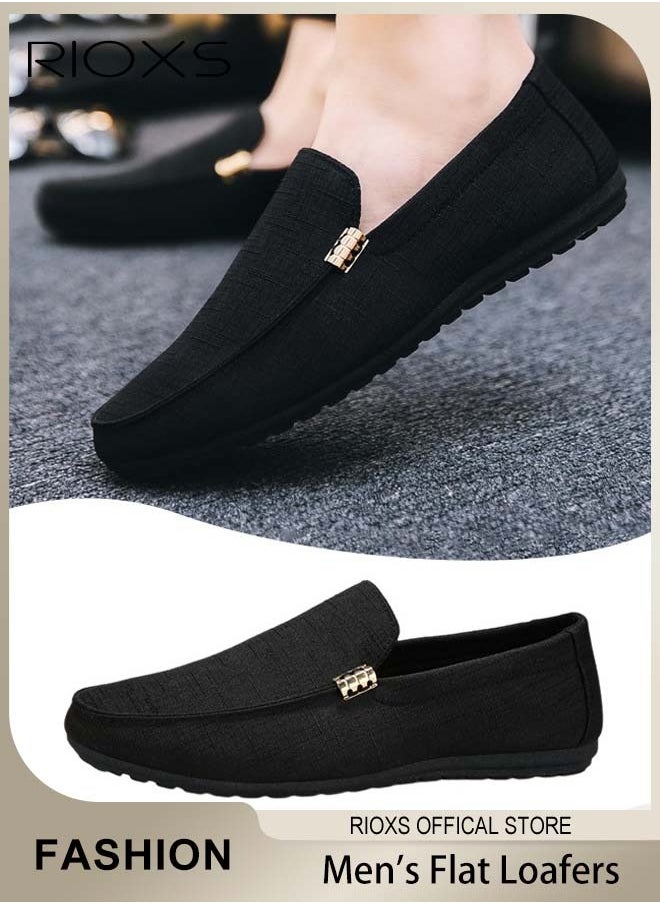 RIOXS - Men's Classic Loafers, Slip On Casual Breathable Driving Shoes, Fashion Lightweight Outdoor Boat Shoes with Non-slip Sole, Comfortable Walking Shoes, Suitable for Various Occasions - Image 1