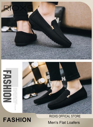 Men's Slip-ons Loafers, Classic Formal Casual Flat Loafers, Breathable Driving Shoes, Lightweight Outdoor Boat Shoes, Non-slip Walking Shoes, Mens Comfy Loafers for Office, Fashion Penny Shoes, Simple Flats Matched with Different Outfits - view 2