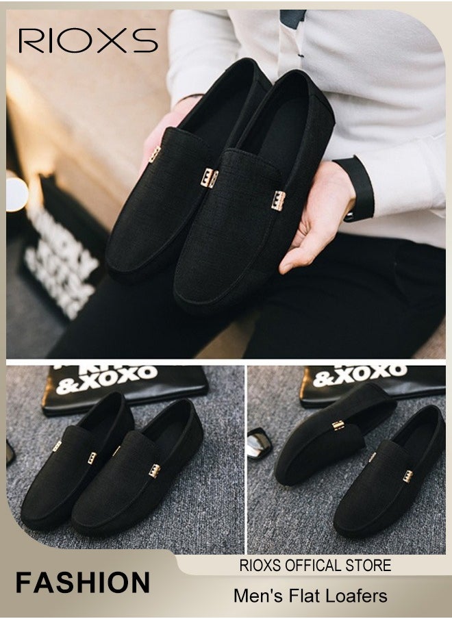 RIOXS - Men's Classic Loafers, Slip On Casual Breathable Driving Shoes, Fashion Lightweight Outdoor Boat Shoes with Non-slip Sole, Comfortable Walking Shoes, Suitable for Various Occasions - Image 1
