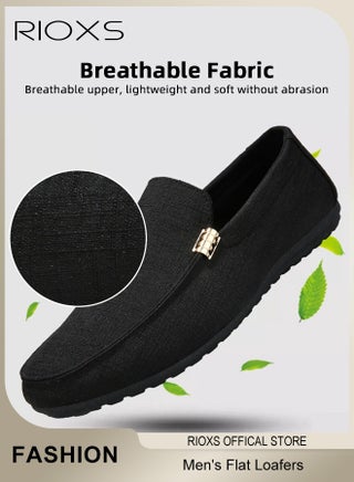 Men's Slip-ons Loafers, Classic Formal Casual Flat Loafers, Breathable Driving Shoes, Lightweight Outdoor Boat Shoes, Non-slip Walking Shoes, Mens Comfy Loafers for Office, Fashion Penny Shoes, Simple Flats Matched with Different Outfits - view 4