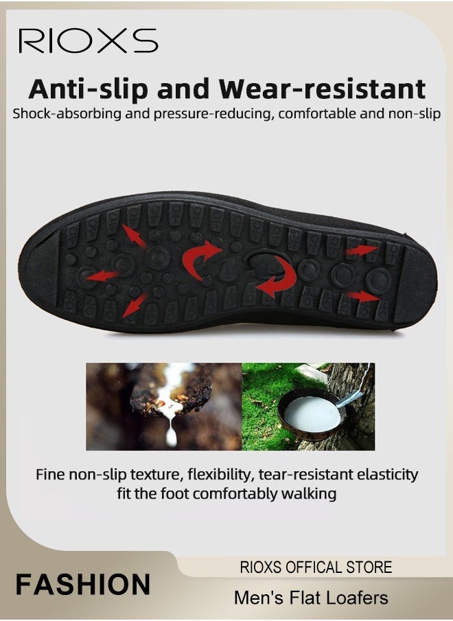RIOXS - Men's Classic Loafers, Slip On Casual Breathable Driving Shoes, Fashion Lightweight Outdoor Boat Shoes with Non-slip Sole, Comfortable Walking Shoes, Suitable for Various Occasions - Image 1