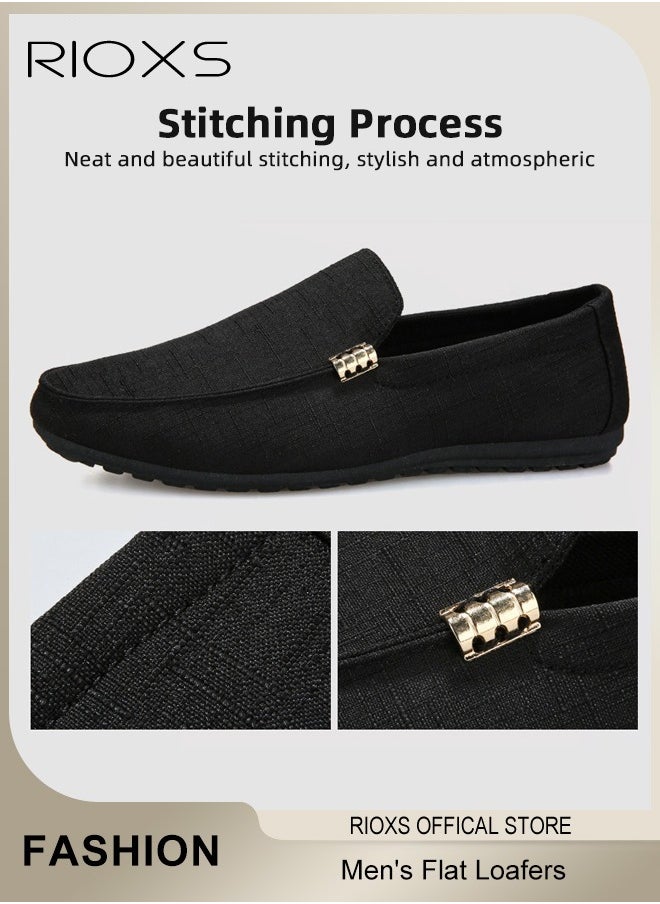 RIOXS - Men's Classic Loafers, Slip On Casual Breathable Driving Shoes, Fashion Lightweight Outdoor Boat Shoes with Non-slip Sole, Comfortable Walking Shoes, Suitable for Various Occasions - Image 1