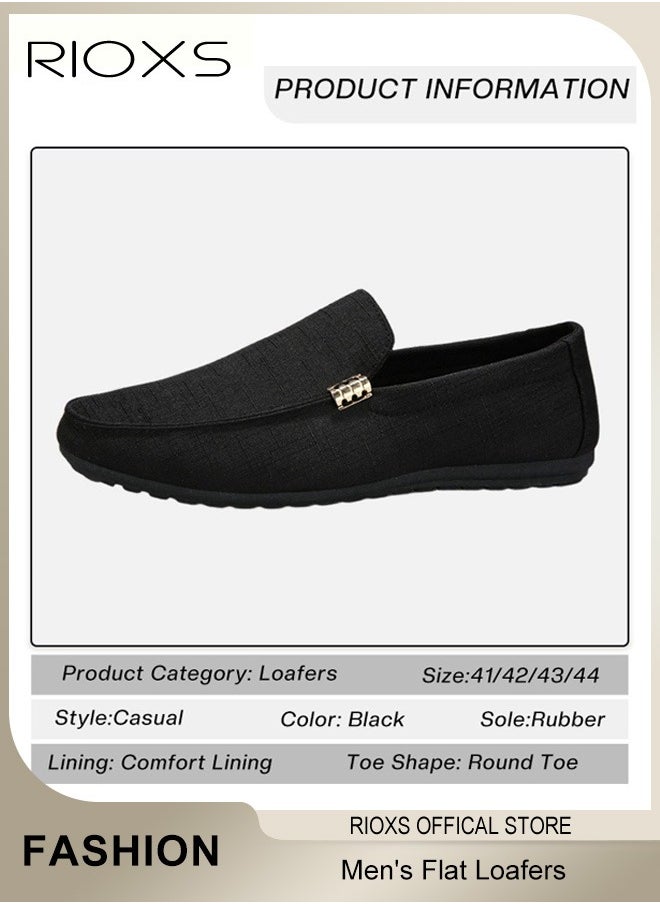 RIOXS - Men's Classic Loafers, Slip On Casual Breathable Driving Shoes, Fashion Lightweight Outdoor Boat Shoes with Non-slip Sole, Comfortable Walking Shoes, Suitable for Various Occasions - Image 1