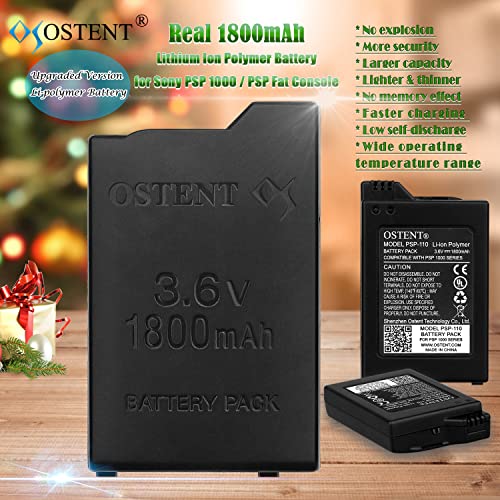 OSTENT 1800mAh 3.6V Lithium Ion Li-ion Polymer Rechargeable Battery Pack Replacement for Sony PSP 1000 PSP-110 Console - Image 2