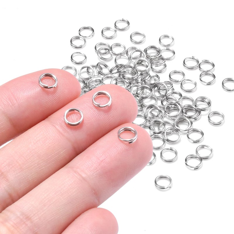 CooBigo 100 PCS 6mm Mini Split Ring for Jewelry Making, Double Loops Round Split Jump Rings Necklaces Bracelets Earrings Metal Tiny Keychains Key Rings for Pet Collar Tag DIY Craft Accessories - Image 1