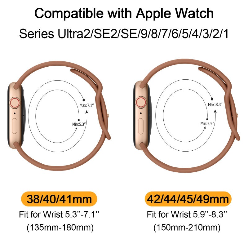 Meliya Bands Compatible with Apple Watch Band 38mm 40mm 41mm 42mm 44mm 45mm 49mm, Soft Liquid Silicone Waterproof Replacement Sport Strap Wristbands for iWatch Series Ultra 9 8 7 6 5 4 3 2 1 SE Women - Image 4