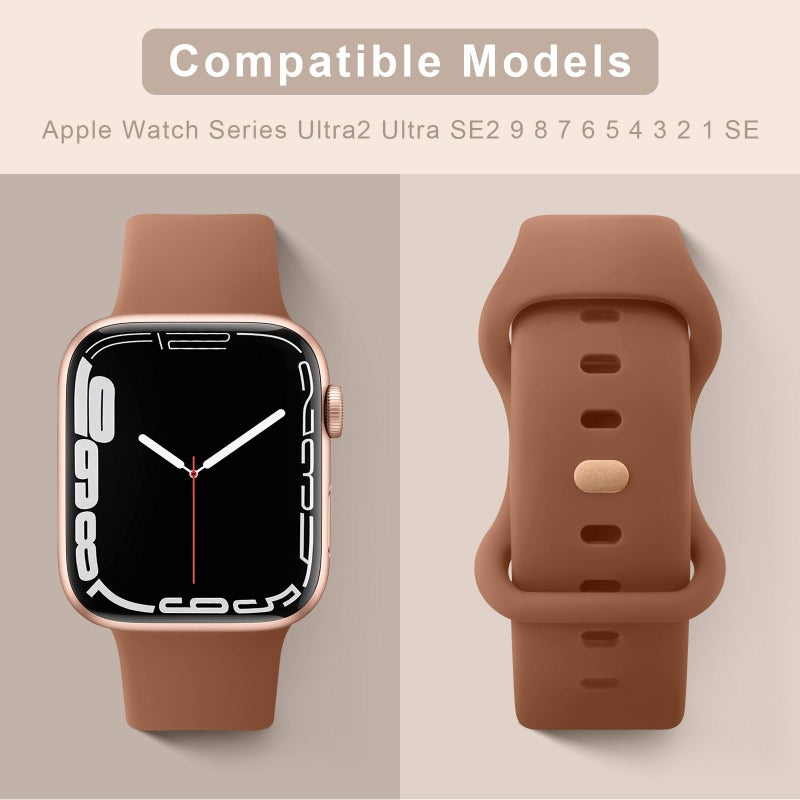 Meliya Bands Compatible with Apple Watch Band 38mm 40mm 41mm 42mm 44mm 45mm 49mm, Soft Liquid Silicone Waterproof Replacement Sport Strap Wristbands for iWatch Series Ultra 9 8 7 6 5 4 3 2 1 SE Women - Image 2