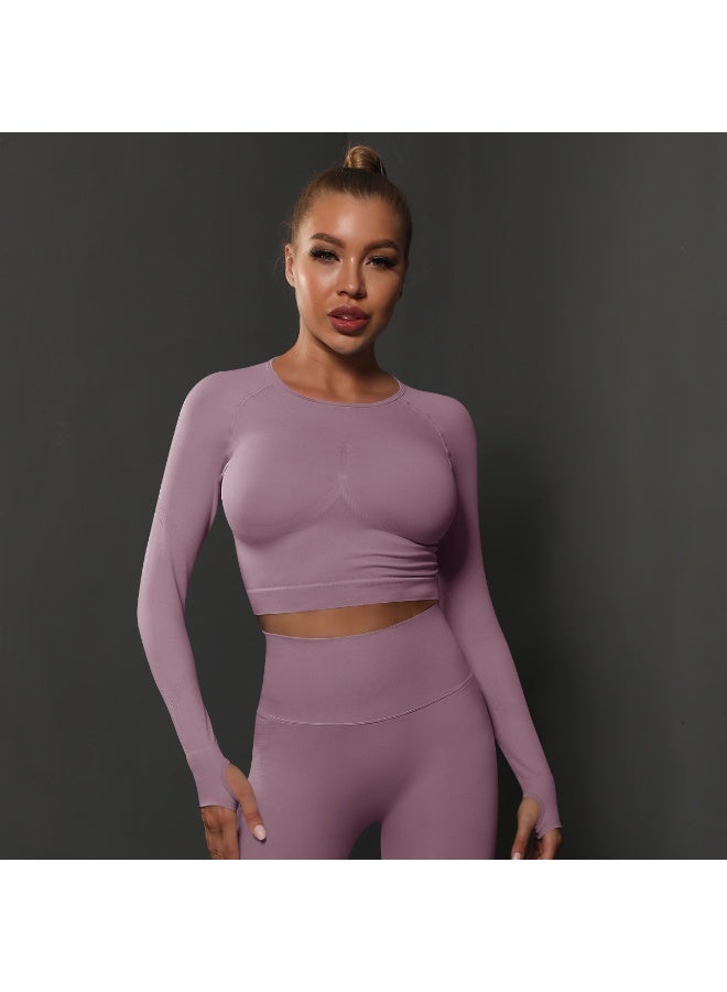Yoga Long Sleeve Shirts  Sports Top With Thumb Hole Women Gym Solid Color Sportswear Fitness Training Running Sports Top - Image 2