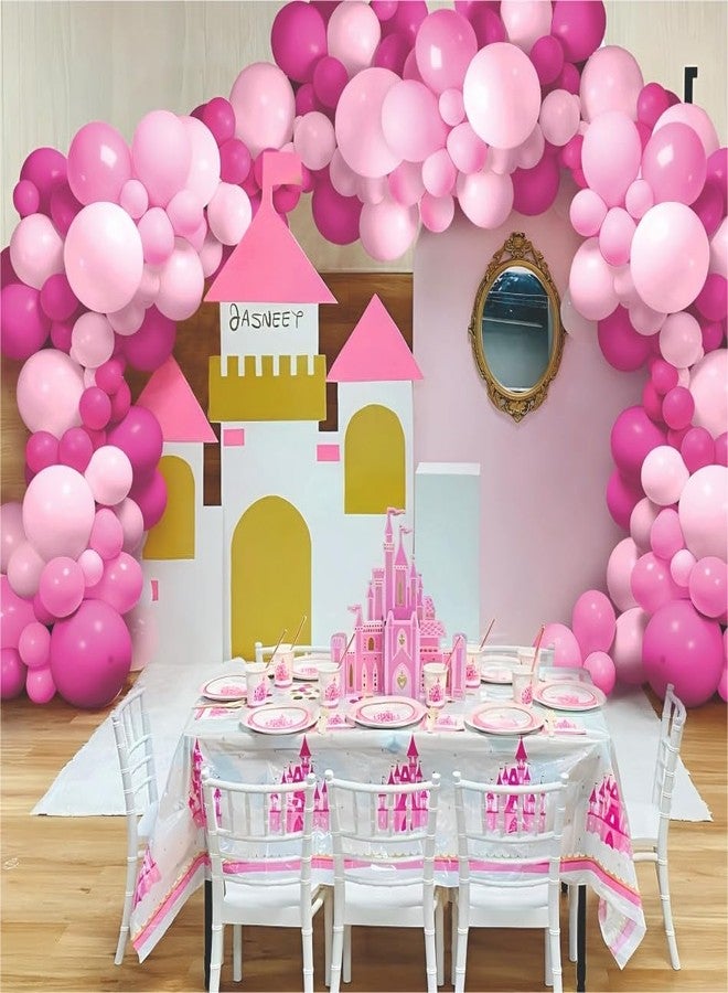 YOURS DECOR مجموعة زينة بالونات عيد ميلاد سعيد من يورز ديكور - 62 قطعة من بالونات وردية اللون لتزيين حفلات أعياد الميلاد والاحتفالات | مجموعة زينة عيد ميلاد، لوازم حفلات للأطفال والفتيات - Image 4