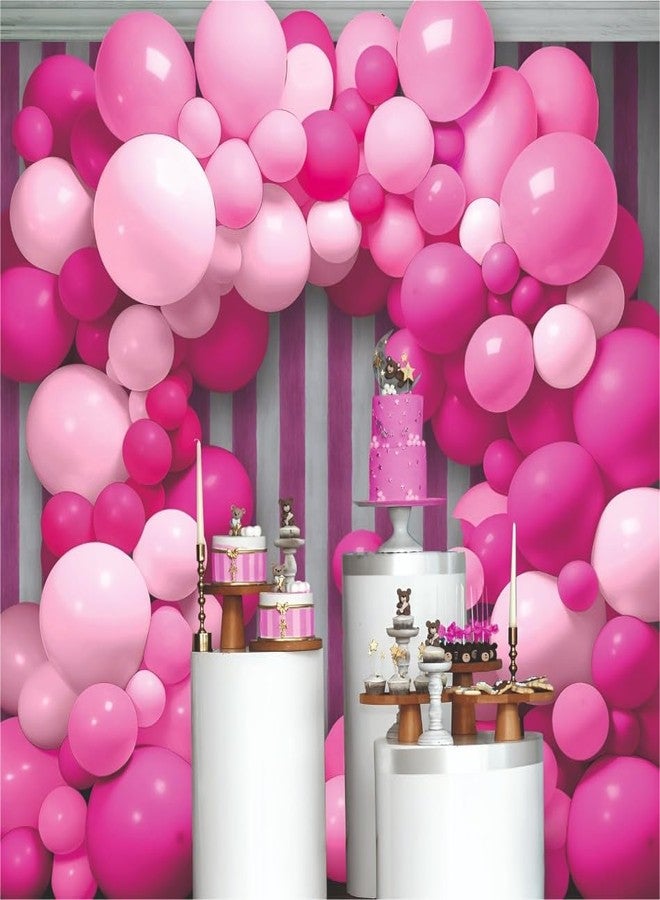 YOURS DECOR مجموعة زينة بالونات عيد ميلاد سعيد من يورز ديكور - 62 قطعة من بالونات وردية اللون لتزيين حفلات أعياد الميلاد والاحتفالات | مجموعة زينة عيد ميلاد، لوازم حفلات للأطفال والفتيات - Image 5