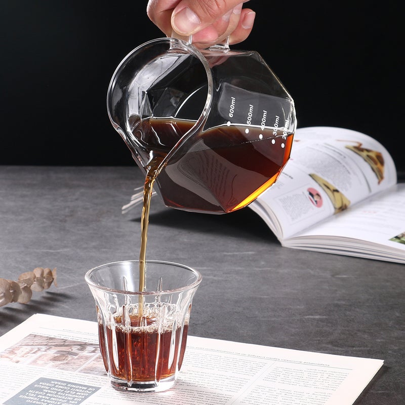 Transparent Color Borosilicate Glass Diamond Coffee Pot V60 Filter Cup Set Heat-Resistant Cloud Pot Fair Cup - Image 3