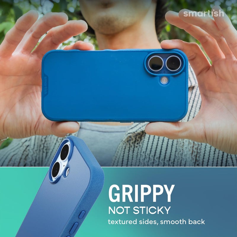 SmartishÂ® iPhone 17 MagSafe Case - Gripmunk Magnetic Slim Case [Lightweight + Protective] Thin Grip Cover with Microfiber Lining for Apple iPhone 17 - Blues on The Green - Image 4