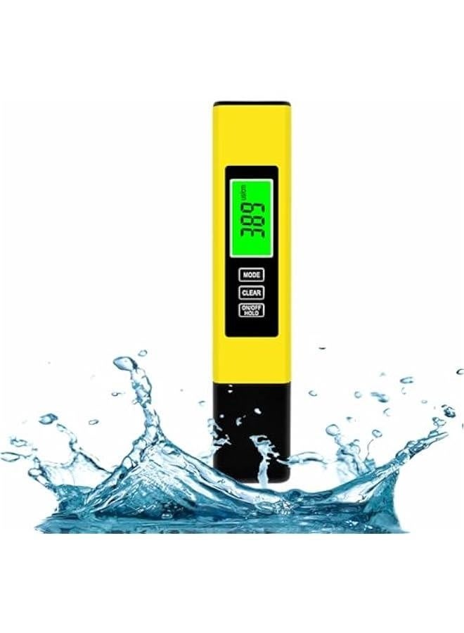 TDS Meter Digital Water Quality Tester,EC Meter & Temperature Meter 4 in 1,for Ro-Rodi System Drinking Water,Water Quality Tester 0-9990 PPM Measuring Range,1 PPM Increments（Yellow）  - Image 1