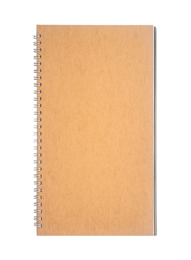 DSTELIN 10 inch x 7.5 inch, 100GSM, Blank Spiral Notebook, 1-Pack, Soft Cover, Sketch book, 100 Pages / 50 Sheets, with writing backboard, (Brown) - Image 1