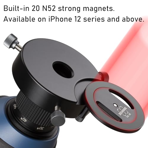 Zelnoox for Magsafe Digiscoping Adapter,Fits Telescope or Spotting Scope 2.5" Eyepiece Max,Magnetic Attachment for iPhone 12/13/14/15/16/17 Pro Max Magnetic Case - Image 2