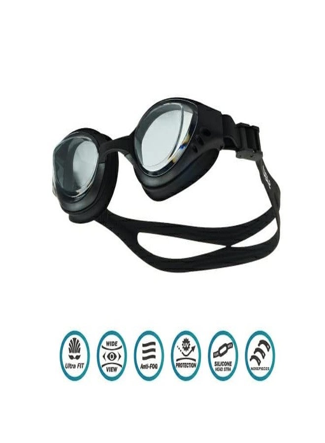 SAEKO K19 Swim Goggle With Anti Fog, UV Protection For Adult's (Clear/Smoke Color) buy one get one (set of 2) - Image 3