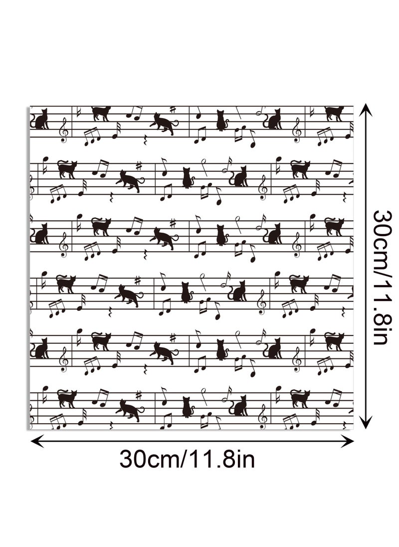 Excefore 24 Sheets Musical Notes Scrapbook Paper Pad Double-Sided Black White Music Themed Pattern Decorative Craft Paper for Card Making Photo Album Journal DIY Craft, 11.8'' x 11.8''  - Image 2