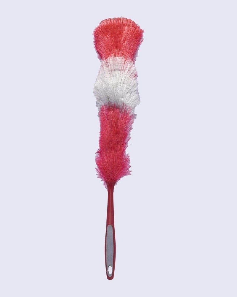 Duster Brush with Bendable Head - Car Duster Brush, Home Dust Cleaning for Furniture, Car and Office, Flexible & Washable, Reusable Soft Dust Remover (Red & Grey, E130017) - Image 3