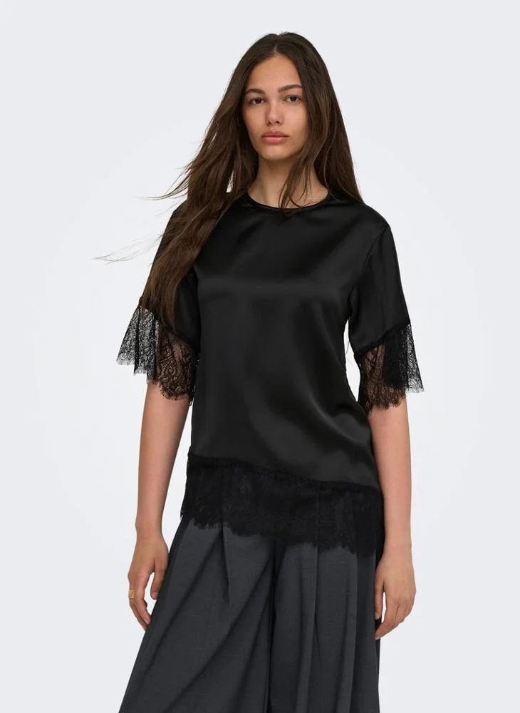 Only Onlindona Satin Lace Woven Top