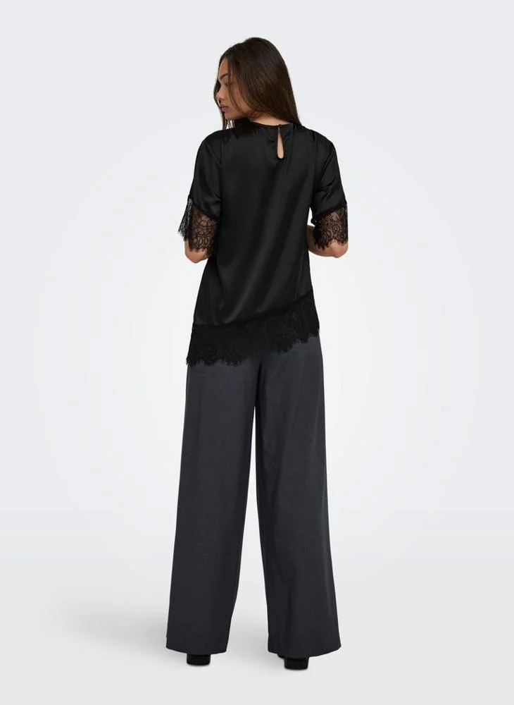 Only Onlindona Satin Lace Woven Top