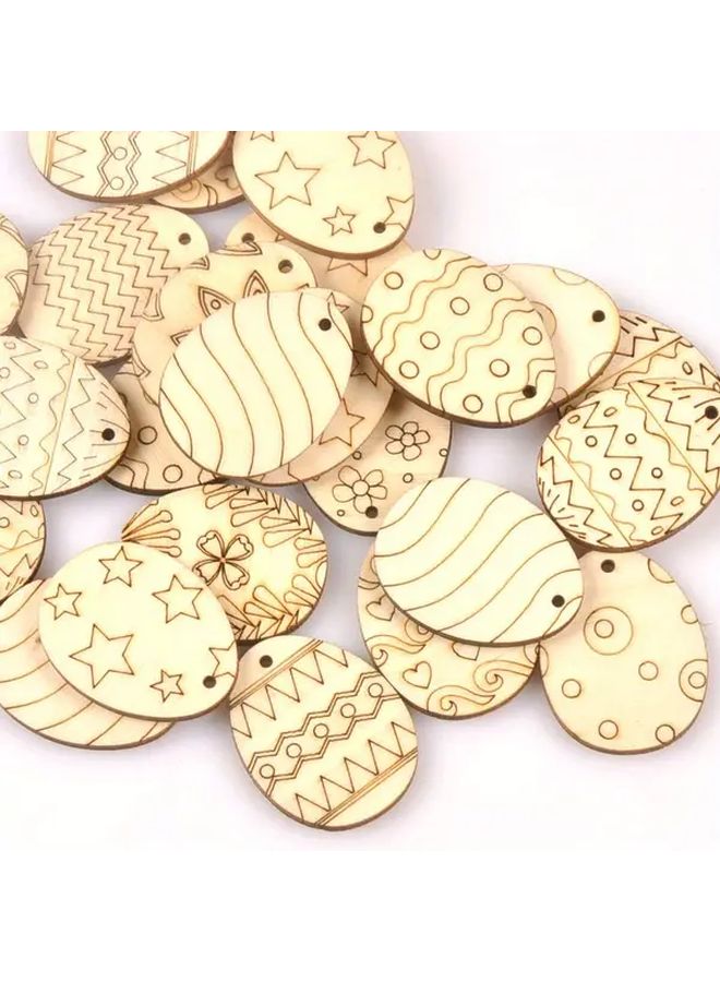 25 Pcs Unfinished Wooden Easter Eggs DIY Craft Blank Slices for Painting - Image 4