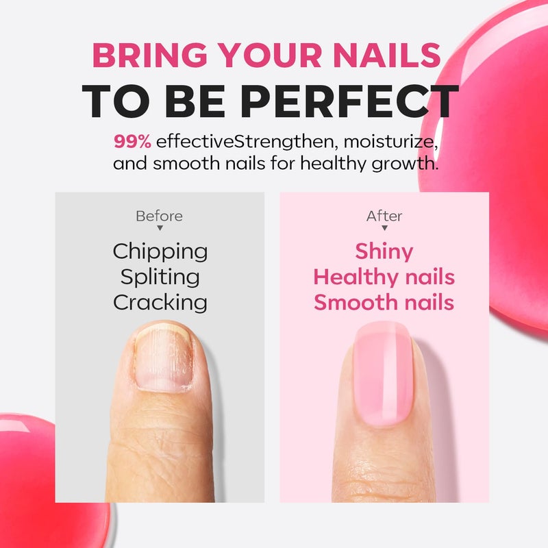 modelones Nail Strengthener Sheer Pink Nail Polish Nail Hardener Extra Strong and Growth Natural Nail Ridge Filler Nail Strengthener for Damaged Nails Repair Gifts for Women 15ml - Image 3
