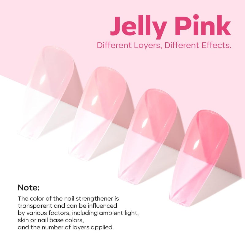 modelones Nail Strengthener Sheer Pink Nail Polish Nail Hardener Extra Strong and Growth Natural Nail Ridge Filler Nail Strengthener for Damaged Nails Repair Gifts for Women 15ml - Image 4