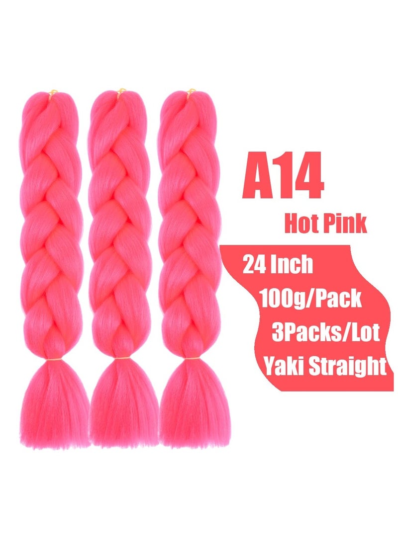 Estelle African braids Hair Extension,Crochet Braiding Hair Extensions Synthetic Braiding Hair High Temperature Synthetic Fiber Yaki Jumbo Braiding Hair (darkpink, 3 pcs) - Image 2