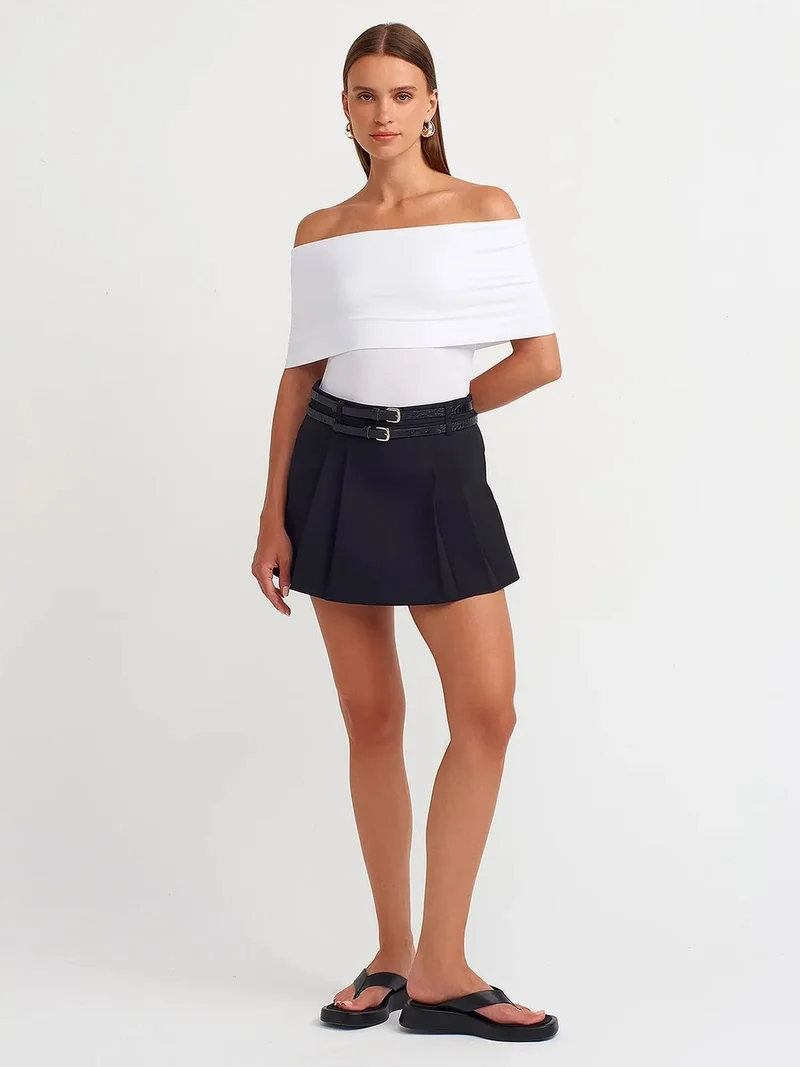 Dilvin DILVIN Off-Shoulder Boat Neck Bodysuit