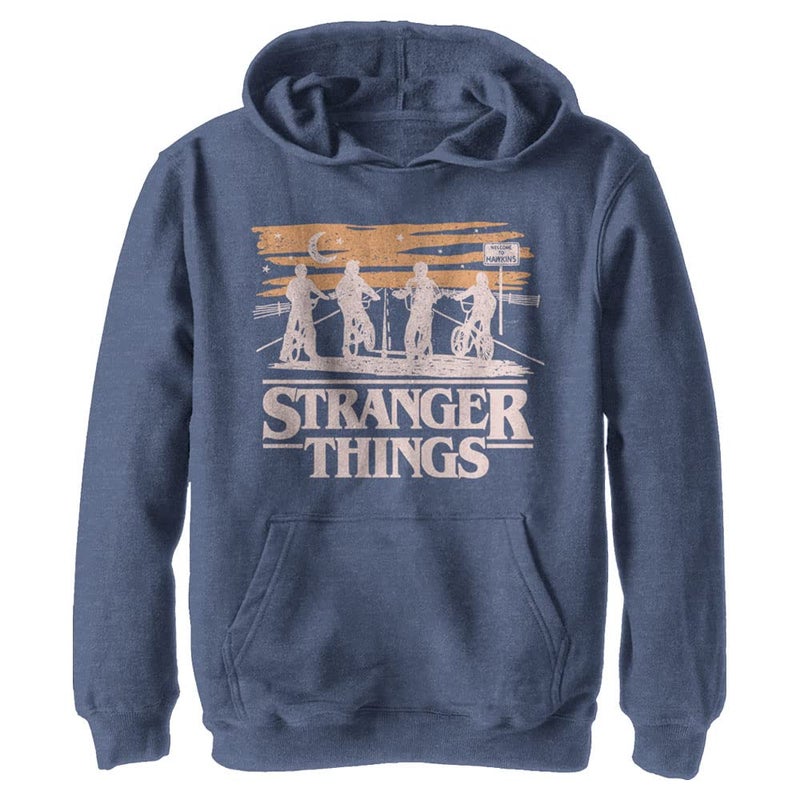 Netflix unisex child Stranger Things Jank Drawing Youth Pullover novelty hoodies, Navy Blue Heather, X-Large US
