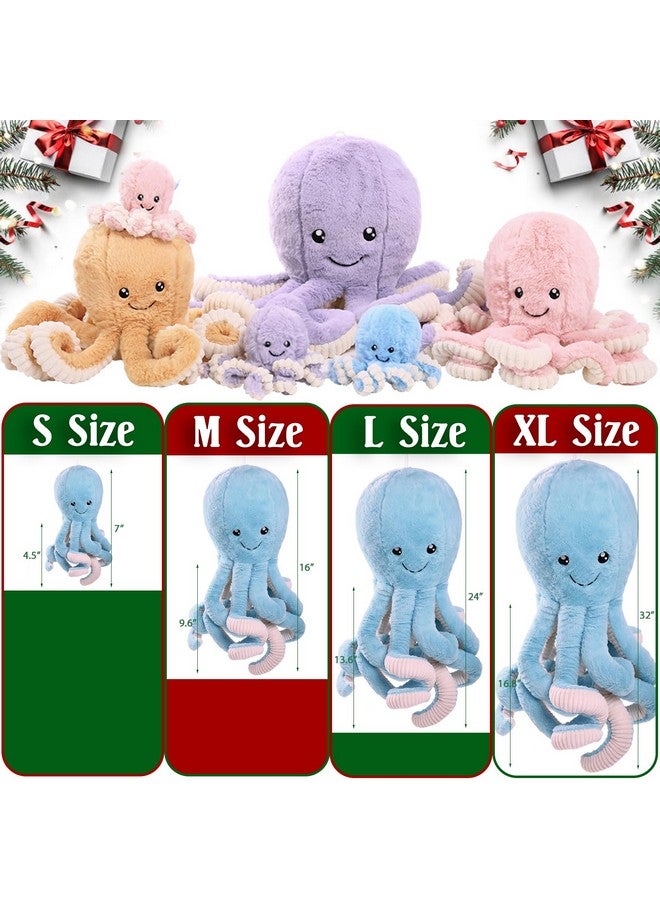 DENTRUN Octopus Stuffed Animals, Giant Octopus Plush Doll Play Toys For Kids Girls Boys Adults Birthday Xmas Halloween Present Stuffed Sea Animals Plushie, 7/16/24/32 Inches, 5 Colors - Image 4