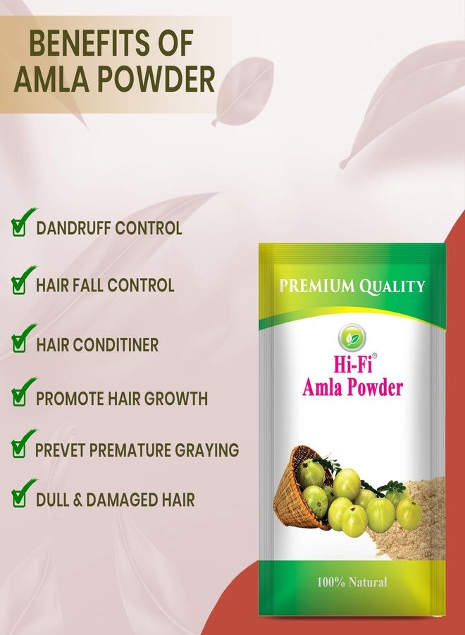 HI-FI 100% Organic Amla Powder | Pure Indian Gooseberry for Hair Growth, Stronger Roots, Dandruff Control & Natural Shine | Skin Brightening & Spot Clearing | Fine Powder for Hair & Skin Care | Men & Women | 80gm (Pack of 2) - Image 2
