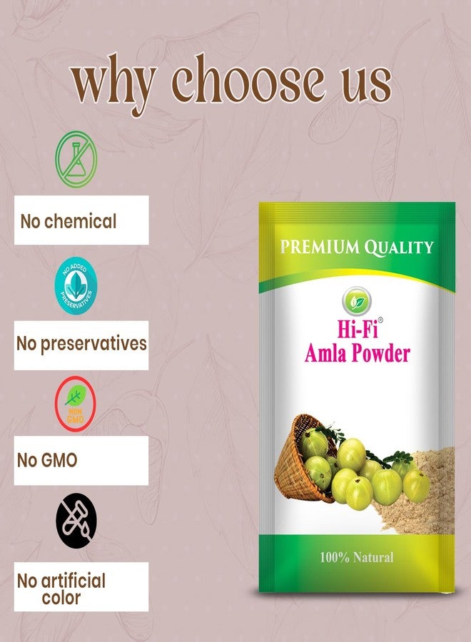 HI-FI 100% Organic Amla Powder | Pure Indian Gooseberry for Hair Growth, Stronger Roots, Dandruff Control & Natural Shine | Skin Brightening & Spot Clearing | Fine Powder for Hair & Skin Care | Men & Women | 80gm (Pack of 2) - Image 3