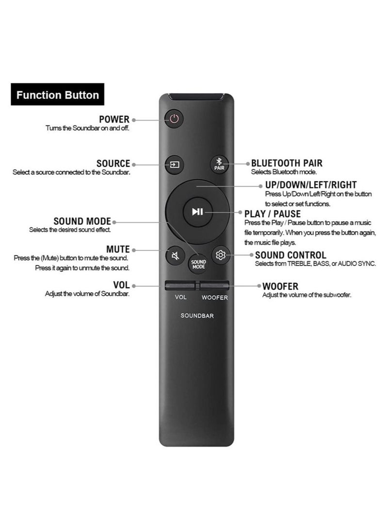 AH59-02767A Universal Remote Control Replacement for Samsung Soundbar Sound Bar Remote Controller Home Theater Surround Sound Bluetooth Speaker System