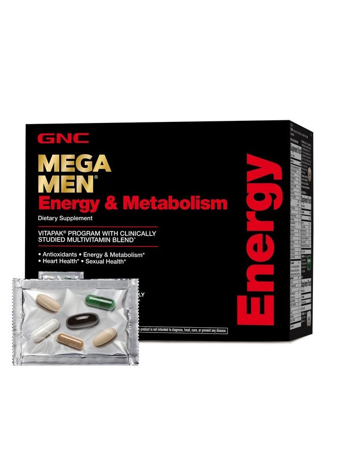 GNC برنامج فيتاباك للطاقة والتمثيل الغذائي للرجال من جي إن سي ميغا، تغذية كاملة ومريحة، 5 منتجات في عبوة واحدة، حرق السعرات الحرارية، حراري، 300 ملغ كافيين، 30 عبوة يومية - Image 1
