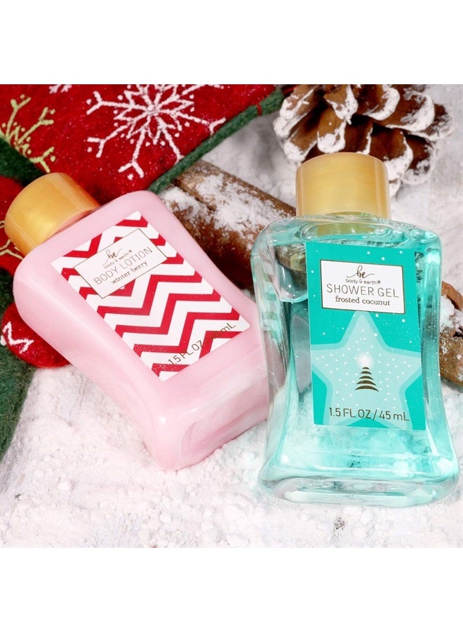 BODY & EARTH Christmas Gift Sets for Women - 12 Piece Set of Advent Calendar Women, BODY & EARTH Multi-scente Spa Gift Basket with Shower Gel, Scented Candle, Christmas Hat and More, Spa Bath Gifts Set for Women - Image 5