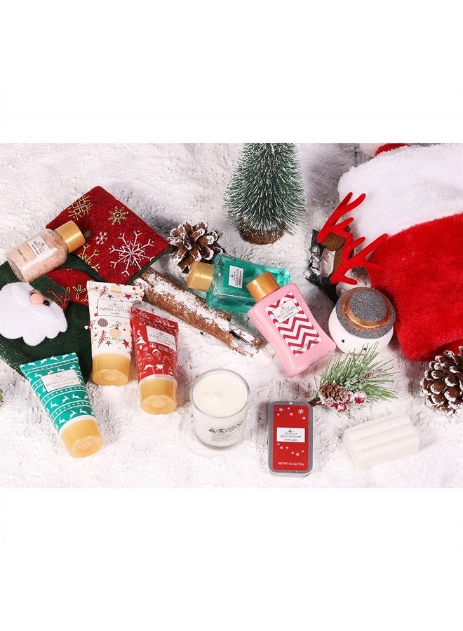 BODY & EARTH Christmas Gift Sets for Women - 12 Piece Set of Advent Calendar Women, BODY & EARTH Multi-scente Spa Gift Basket with Shower Gel, Scented Candle, Christmas Hat and More, Spa Bath Gifts Set for Women - Image 2