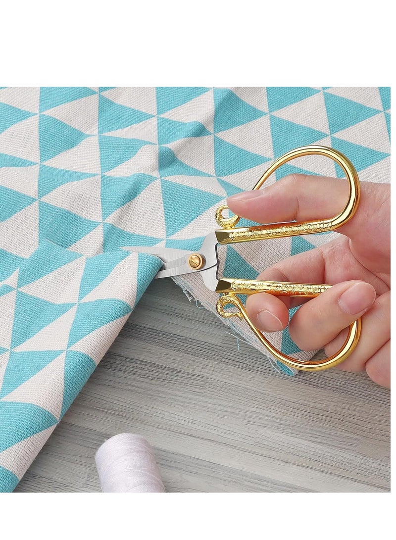 Suntown Embroidery Scissors Vintage Sewing Scissors Stainless Steel Cross Stitch Scissors with Comfortable Large Handles for Embroidery Sewing Art Work Craft DIY Daily Use 2PCS - Image 2