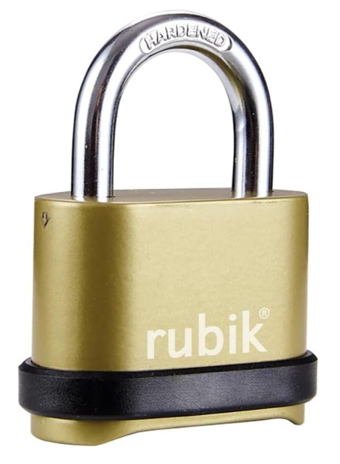 Rubik 4-Dials Combination Padlock, Alloy Steel Cabinets, Toolbox, Door Security Lock for Home Office  - Image 1