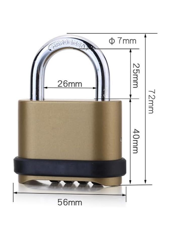 Rubik 4-Dials Combination Padlock, Alloy Steel Cabinets, Toolbox, Door Security Lock for Home Office  - Image 5