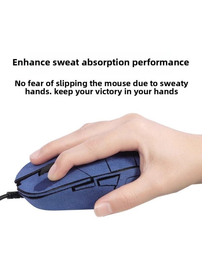 For Logitech G302 Mouse Sticker G303 Anti-slip Sticker Mouse Sticker Protective Film Anti-sweat Sticker Anti-scratch Film Side Skirt Sticker-color:[Half Pack] A Pair Of Pink Suede Mouse Stickers  - Image 4