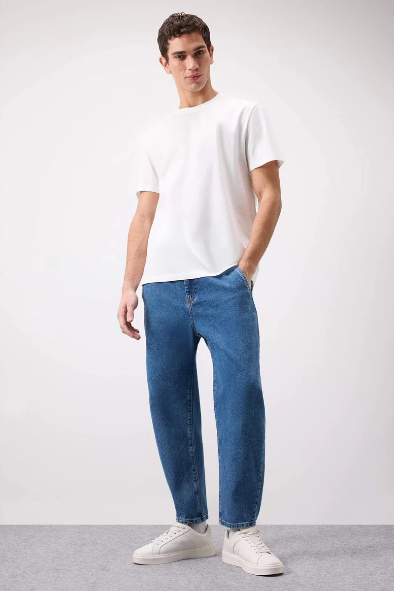 DeFacto Relaxed Slouchy Fit Straight Leg Washed Jeans
