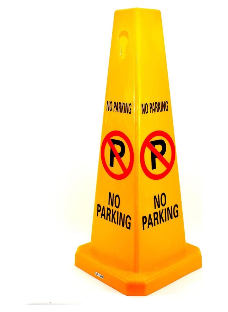 TRAFFIC CONE - NO PARKING SAFETY CONE - YELLOW -CAUTION NO PARKING YELLOW SIGN BOARD (67 x 28 cm)  - Image 5
