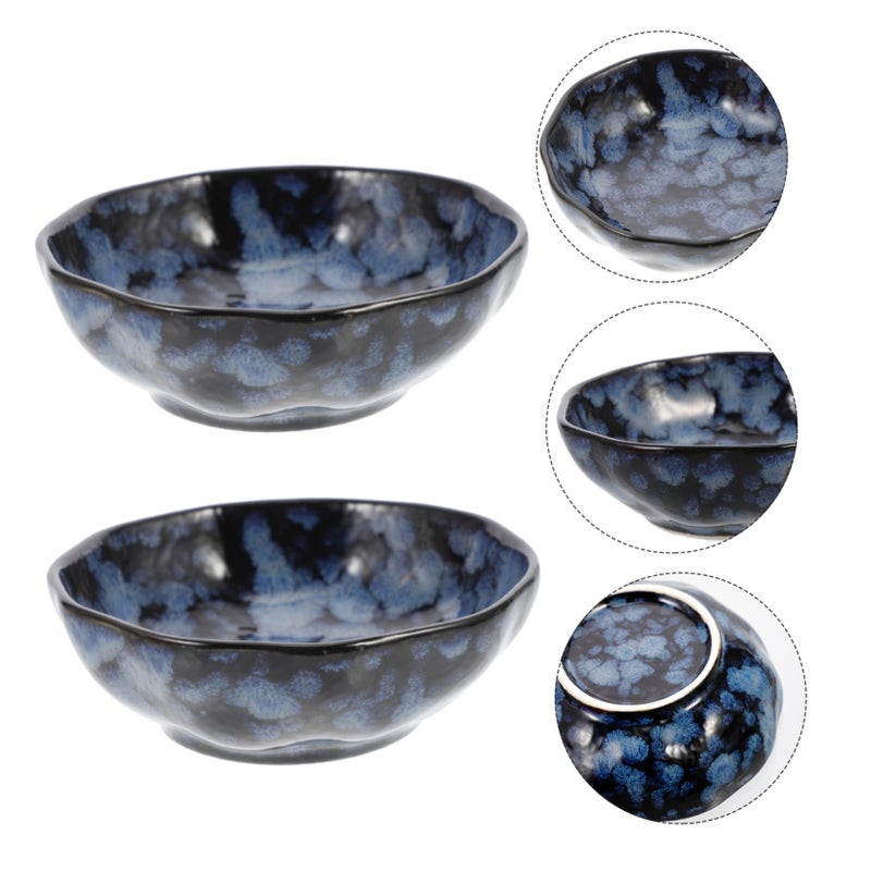 Japanese Style Ceramic Dipping Bowls Set of 2 Appetizer Plates for Sauces Easy Clean Smooth Finish - Image 4