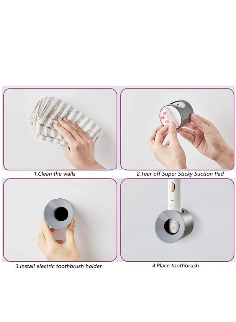 SYOSI Electric Toothbrush Holder, Innovative Design Wall-Mounted Bathroom Toothbrush Storage with Super Sticky Suction Pad, Simple and Stylish - Image 4