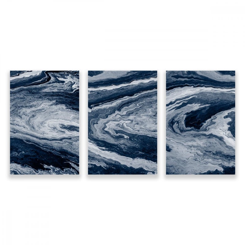 Marktna Three modern canvas panels with a surround design and a hollow frame, measuring (90×40), three pieces - Image 1