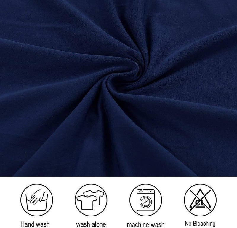 Outlay Home Spandex Dining Chair Covers, Solid Plain Stretchable, Set of 6, Standard Size (Navy Blue) - Image 5
